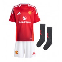 Dětský fotbalový dres Manchester United Antony #21 2024-25 Domácí Krátký Rukáv (+ trenýrky)